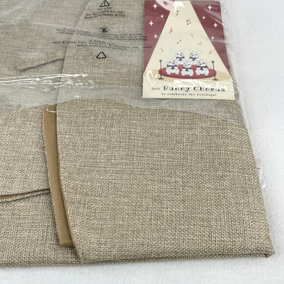 Bunny Chorus Ivenf Double-Layer Burlap Tree Skirt 36" Rustic Jute Christmas New - Picture 7 of 13